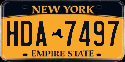 NY license plate HDA7497