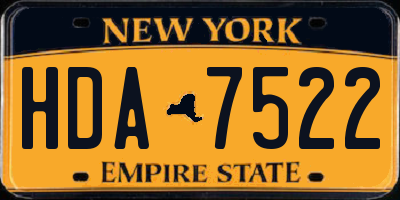NY license plate HDA7522