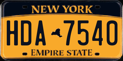 NY license plate HDA7540
