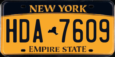 NY license plate HDA7609