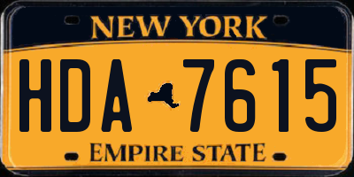 NY license plate HDA7615