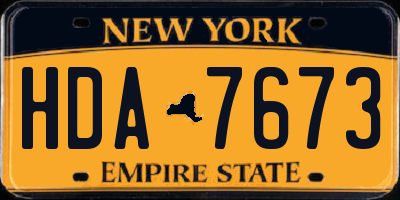 NY license plate HDA7673