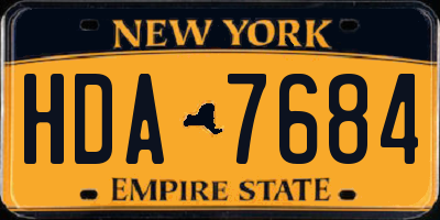 NY license plate HDA7684