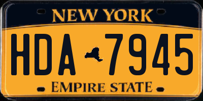 NY license plate HDA7945