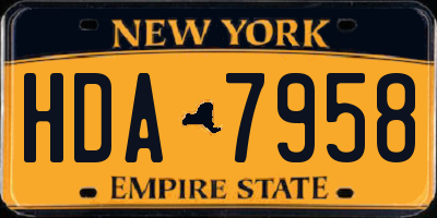 NY license plate HDA7958
