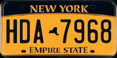 NY license plate HDA7968