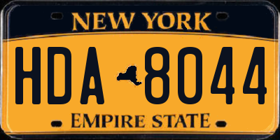 NY license plate HDA8044