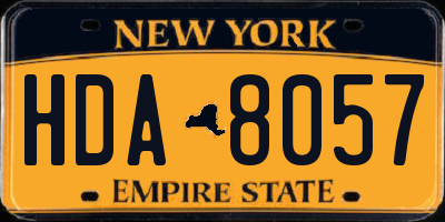 NY license plate HDA8057