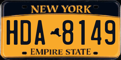 NY license plate HDA8149