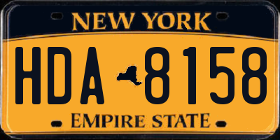 NY license plate HDA8158