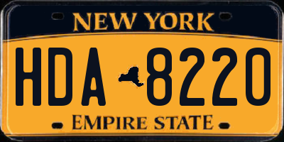 NY license plate HDA8220