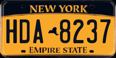 NY license plate HDA8237