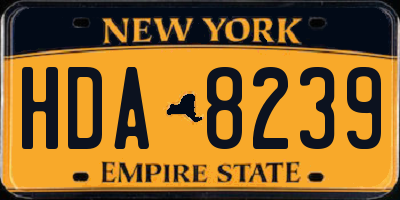 NY license plate HDA8239