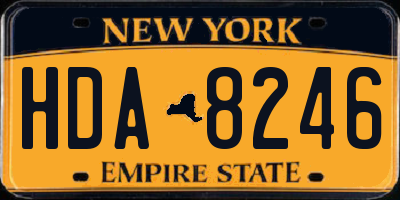 NY license plate HDA8246