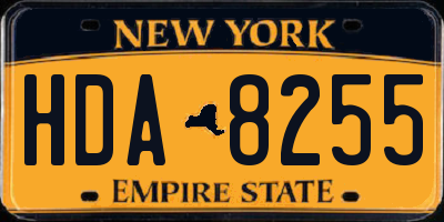 NY license plate HDA8255
