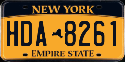 NY license plate HDA8261