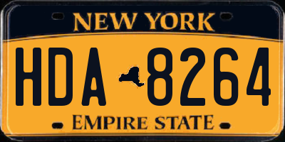 NY license plate HDA8264