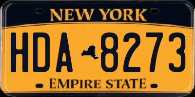 NY license plate HDA8273