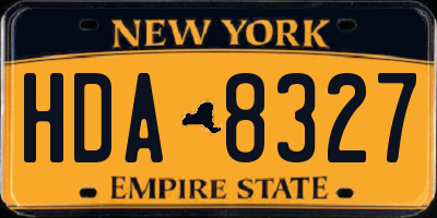 NY license plate HDA8327