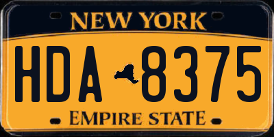 NY license plate HDA8375