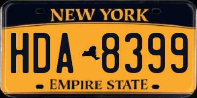 NY license plate HDA8399