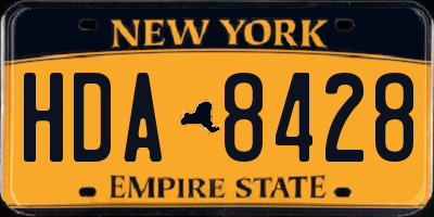 NY license plate HDA8428