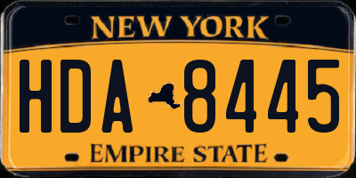 NY license plate HDA8445