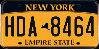 NY license plate HDA8464