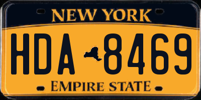 NY license plate HDA8469