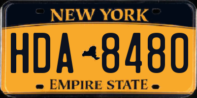 NY license plate HDA8480
