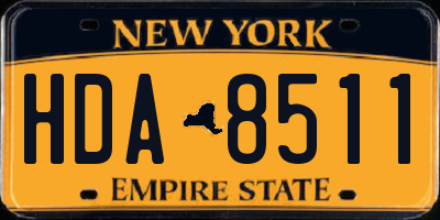 NY license plate HDA8511