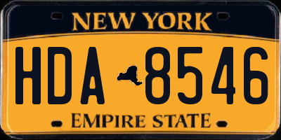 NY license plate HDA8546