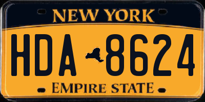 NY license plate HDA8624