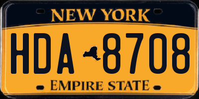 NY license plate HDA8708