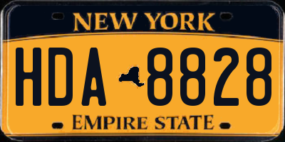 NY license plate HDA8828