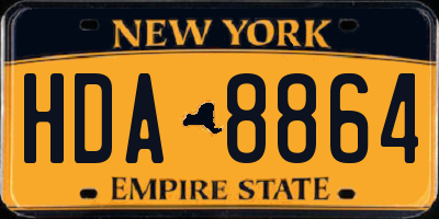 NY license plate HDA8864