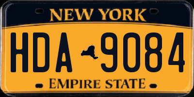 NY license plate HDA9084