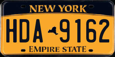 NY license plate HDA9162