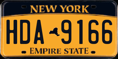 NY license plate HDA9166