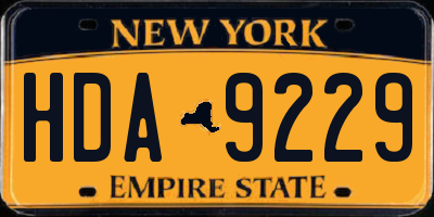 NY license plate HDA9229