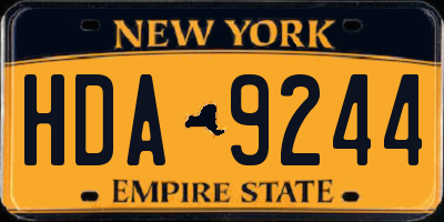NY license plate HDA9244