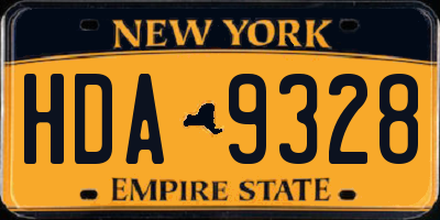 NY license plate HDA9328