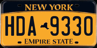 NY license plate HDA9330