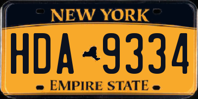 NY license plate HDA9334