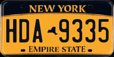 NY license plate HDA9335