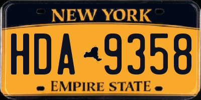NY license plate HDA9358