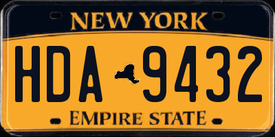 NY license plate HDA9432