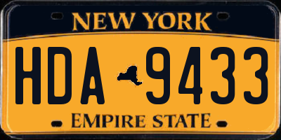 NY license plate HDA9433