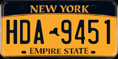 NY license plate HDA9451