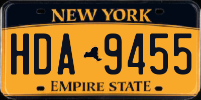 NY license plate HDA9455